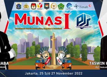 Banner Munas I organisasi pers Pemerhati Jurnalis Siber. (Dok panitia)