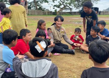 Kegiatan trauma healing pada Anak-anak dan Ibu-ibu Korban Gempa Cianjur (Dok Div Humas Polri)