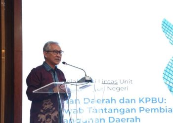 Dirjen Perimbangan Keuangan, Askolani, membuka Program SINERGI Tahap I Bagian Kedua di Aula Nagara Dana Rakca, Kementerian Keuangan, Selasa (27/5). (Dok,Kemenkeu)