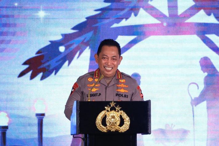 Kapolri Jenderal Listyo Sigit Prabowo saat menyampaikan pesan damai dan kasih dalam rangka peringatan Hari Kenaikan Yesus Kristus, Kamis (29/5/2025). (Dok. SS Instagram @listyosigitprabowo)