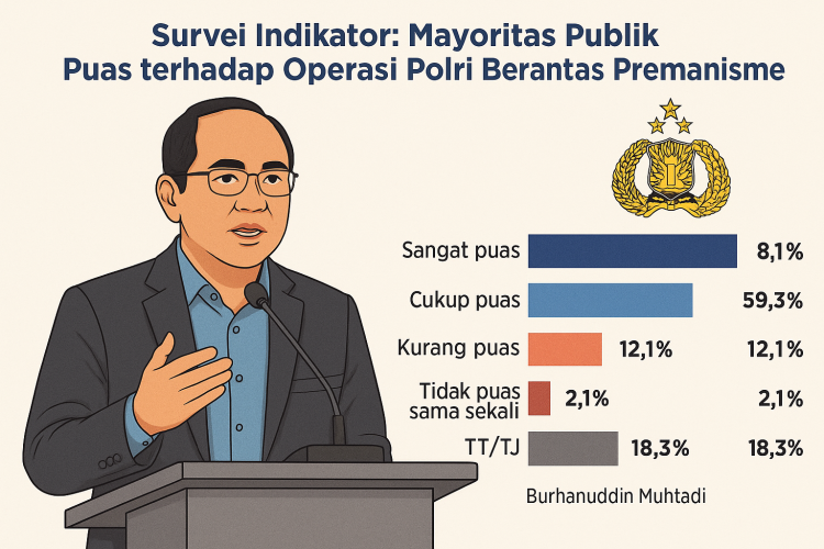 ILustrasi Survei Indikator: 67 Persen Warga Puas Polri Berantas Premanisme (Dok Ai)