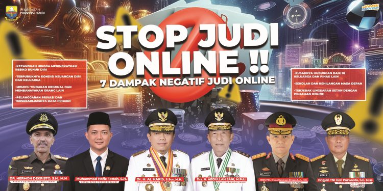 Banner Pemprov Jambi Komitmen Ciptakan Lingkungan Digital Aman dari Judi Online (Dok. Erit- Kominfo)