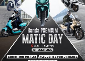 Banner beragam tipe motor matic premium Honda tampil memikat dalam Honda Premium Matic Day di Jamtos. (Dok, Sisnen)