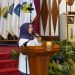 Ketua TP-PKK Provinsi Jambi, Hj. Hesnidar Haris, memberikan sambutan usai melantik Ketua TP-PKK, TP-Posyandu, Dekranasda, dan Bunda PAUD Kabupaten Bungo di Auditorium Rumah Dinas Gubernur Jambi, Senin (26/5/2025). (dok, Erit Kominfo)