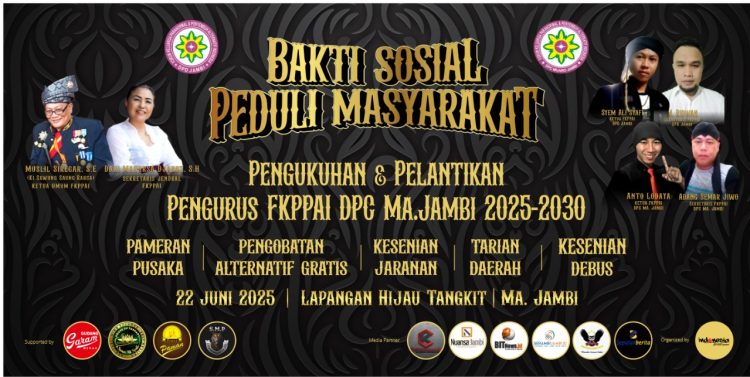 Banner kegiatan Baksos peduli masyarakat FKPPAI Muaro Jambi. (Dok.FKPPAI Muaro Jambi)