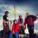 Empat pendaki WALHI berpose di puncak Gunung Tambora, NTB, dalam momen bersejarah pendakian tahun 2015. (Dok. Penulis)