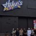 Sejumlah tokoh masyarakat, aparat kepolisian, dan perwakilan organisasi Islam berfoto di depan Helen’s Play Mart, usai aksi damai yang menuntut penutupan tempat hiburan tersebut, Rabu (18/6/2025). Dok. Daus)