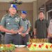 Komandan Denpom II/2 Jambi Letkol Cpm Sundoro menerima kunjungan Kabid Propam Polda Jambi Kombes Pol Tony E.P. Sinambela dalam rangka HUT ke-79 Polisi Militer, Minggu (22/6/2025). (Dok. Nahar)