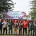 Komandan Kodim 0416/Bute Letkol Inf Dedy Pungky Irawanto bersama jajaran Forkopimda Kabupaten Tebo saat Apel Gelar Pasukan Siaga Karhutla 2025 di Lapangan Ex Arena MTQ, Selasa (24/6/2025). (Dok. Penrem)
