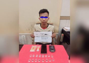 AA (28) diamankan Tim Satresnarkoba Polresta Jambi di kawasan Payo Selincah, Juamt 27 Juni 2025 (Dok. Humas Polresta)