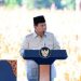 Presiden Prabowo Subianto menyampaikan pidato tentang pentingnya swasembada pangan nasional di hadapan jajaran TNI-Polri dan pejabat negara, Kamis (5/6/2025). (Dok. mediahub.polri)