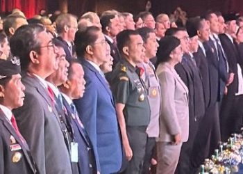 Gubernur Jambi Al Haris bersama para kepala daerah dan pejabat nasional saat menghadiri International Conference on Infrastructure (ICI) 2025 di Jakarta International Convention Center, Rabu (11/6/2025). (Dok.. Erit- Kominfo)