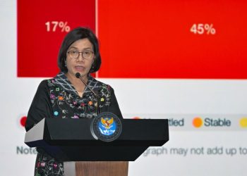 Menteri Keuangan Sri Mulyani Indrawati menyampaikan sambutan pada International Conference on Infrastructure (ICI) 2025 di Jakarta, Kamis (12/6/2025) (Dok ,Kemenkeu)