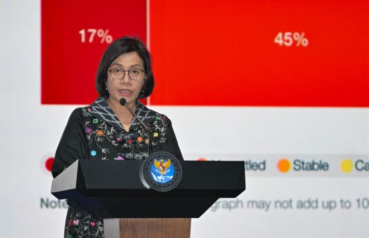 Menteri Keuangan Sri Mulyani Indrawati menyampaikan sambutan pada International Conference on Infrastructure (ICI) 2025 di Jakarta, Kamis (12/6/2025) (Dok ,Kemenkeu)