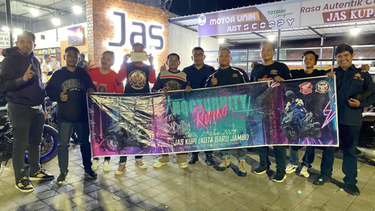 Komunitas Honda Jambi menggelar kegiatan Nocturnity Riding pada Sabtu (21/6/2025) di Jas Kupi, Kota Baru (Dok. Yola)