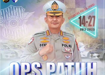 Direktur Lalu Lintas Polda Jambi, Kombes Pol Adi Benny Cahyono pada Operasi Patuh Siginjai 2025 (Dok. Humas)