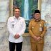 Wali Kota Jambi, Dr. Maulana (kanan), menerima audiensi Kepala Bapas Kelas I Jambi, Dwi Santosa (kiri), di Grha Siginjai, Senin (14/7/2025) (Dok. Yola)