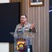 Wakapolda Jambi, Brigjen Pol. M. Mustaqim, saat memberikan arahan dalam pembukaan Rakernis Fungsi Logistik Tahun Anggaran 2025 di Gedung Siginjai Mapolda Jambi, Senin (28/07/2025). (Dok.Humas Polda Jambi)