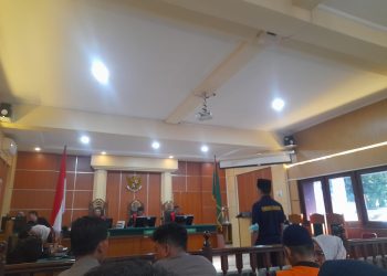 Suasana sidang putusan kasus pencabulan anak dengan terdakwa oknum  ASN, di Pengadilan Negeri Jambi, Kamis (3/7/2025). (Dok. Stepanus)