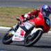 Pembalap Astra Honda Racing Team, Veda Ega Pratama, melesat di lintasan menggunakan motor Honda NSF250RW dalam sesi latihan menuju JuniorGP Prancis 2025. (Dok. Sinsen)