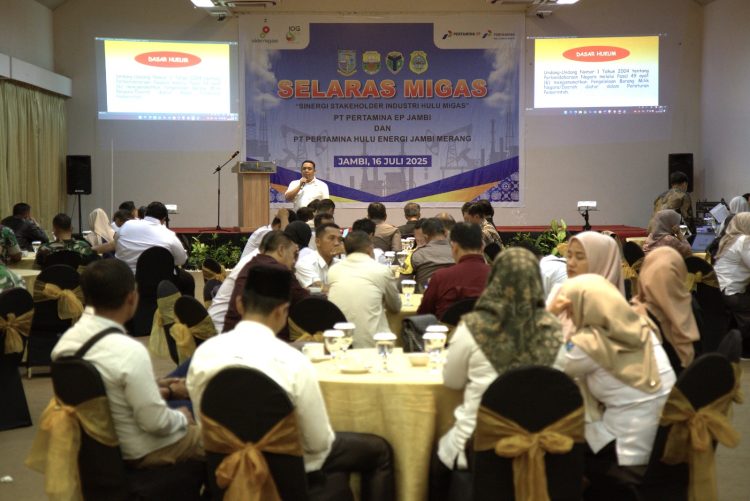 Suasana forum Selaras Migas yang digelar PT Pertamina EP Jambi dan PT Pertamina Hulu Energi Jambi Merang di Rumah Kito Jambi, Rabu (16/7/2025). (Dok. Nahar)