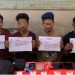 Empat tersangka kasus narkotika bersama barang bukti sabu dan ekstasi yang disita Satuan Reserse Narkoba Polresta Jambi, Sabtu (9/8/2025). (Dok. Humas)