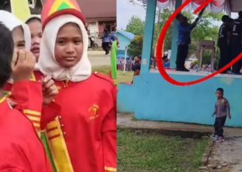 Siswa MTsN 7 Sungai Bahar yang bersiap tampil dalam Pawai HUT ke-80 RI di Kecamatan Sungai Bahar, Muaro Jambi. (Dok, Jambi Sharing)