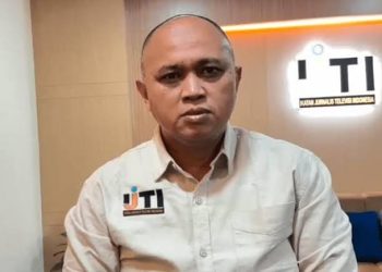 Ketua Umum IJTI Herik Kurniawan saat menyampaikan sambutan dalam perayaan HUT ke-27 IJTI di Pontianak, Sabtu (9/8/2025). (Dok.IJTI)