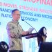 Ketua Dewan Komisioner OJK Mahendra Siregar menyampaikan sambutan pada pembukaan National Forum of Financing Services and Microfinance 2025 di Jakarta, Selasa (12/8/2025). (Dok. Humas OJK Jambi)