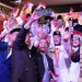 Gubernur Jambi Al Haris bersama jajaran Forkopimda dan Paskibraka berfoto bersama sambil mengibarkan bendera Merah Putih pada Malam Resepsi Kenegaraan HUT ke-80 RI di Auditorium Rumah Dinas Gubernur Jambi, Minggu (17/8/2025) (Dok. Yola)