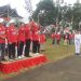 Pabung Kodim 0417/Kerinci Mayor Inf Widi Purwoko, SE, melepas peserta karnaval HUT ke-80 Kemerdekaan Republik Indonesia di Kabupaten Kerinci, Senin (18/8/2025). (Dok. Yola)
