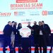 Ketua Dewan Komisioner OJK Mahendra Siregar bersama jajaran Satgas PASTI dan perwakilan kementerian/lembaga meluncurkan Kampanye Nasional Berantas Scam dan Aktivitas Keuangan Ilegal di Jakarta, Selasa (19/8/2025). (Dok. Agus Humas OJK Jambi)