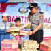 Siswa SIP Angkatan 54 Gelombang II Tahun 2025 Polda Jambi menyerahkan paket sembako kepada anak-anak panti asuhan dalam kegiatan bakti sosial di Kota Jambi, Kamis (21/8/2025). (Dok. Nahar)