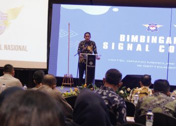 Wakil Kepala Bapenda DKI Jakarta, Elvarinsa, memberikan sambutan dalam peluncuran SIGNAL Corporate di Hotel Grand Mercure Jakarta Harmoni, Kamis (18/9/2025). (Dok. Humas JR Jambi)