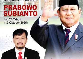 Benner Ucapan Selamat Ulang Tahun Kepada Presiden RI, Prabowo dari Ketua DPD Partai Gerindra Bengkulu, Suharto. (Dok.yola)