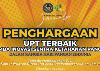 Banner lomba Inovasi Sentra Ketahanan Pangan antar Lapas dan Rutan se-Wilayah Jambi. (Dok. Humas)