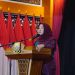 Ketua Dekranasda Provinsi Jambi Hj. Hesnidar Haris, SE menyampaikan sambutan dalam Rapat Kerja Daerah Dekranasda Provinsi Jambi di Auditorium Rumah Dinas Gubernur Jambi, Rabu (15/10/2025). (Foto: Diskominfo Provinsi Jambi/Patra)