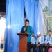 Wakil Gubernur Jambi, Drs. H. Abdullah Sani, M.Pd.I., menyampaikan sambutan pada pembukaan Festival Anak Sholeh Indonesia (FASI) ke-XXII Tingkat Kabupaten Muaro Jambi di Desa Sungai Bungur, Kecamatan Kumpeh, Jumat malam (24/10/2025). (Dok. Stepanus)