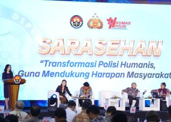 Humas Polri memperingati Hari Jadi ke-74 dengan menggelar Sarasehan dan Dialog Kebangsaan bertajuk Transformasi Polisi Humanis Guna Mendukung Harapan Masyarakat di Auditorium STIK Lemdiklat Polri, Jakarta, Kamis (30/10/2025). (Dok.yola)