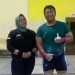 Dua lifter asal Jambi, Muhammad Ripqi Ramadhan (kanan) dan Jihan Syafitri (kiri), berpose usai latihan menjelang keberangkatan mengikuti Islamic Solidarity Games (ISG) 2025 di Arab Saudi. (Dok. Koni Jambi)