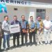 Bupati Kerinci Monadi (tengah) bersama jajaran Forkopimda dan perwakilan PT KMH saat launching Pelayanan RSUD Kabupaten Kerinci di Desa Sungai Pegeh, Kecamatan Siulak, Sabtu (1/11/2025). (Dok. Deko)