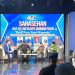 Dansat Brimob Polda Jambi Kombes Pol M. Faishal Aris (tengah) bersama narasumber dan peserta dalam Sarasehan HUT ke-80 Korps Brimob Polri bertema “Brimob Presisi untuk Masyarakat” di Studio TVRI Jambi, Kamis (6/11/2025). (Dok. Humas)