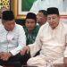 Danrem 042/Gapu Brigjen TNI Heri Purwanto (kiri) berbincang dengan Maulana Al Habib Muhammad Luthfi bin Yahya (kanan) saat menghadiri Tabligh Akbar dan peresmian Pondok Pesantren Sholeh Al Mubarok di Desa Gemuruh, Kecamatan Tungkal Ulu, Kabupaten Tanjung Jabung Barat, Minggu (22/11/2025). (Dok. Penrem 042/Gapu)