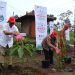 Perwakilan Yayasan AHM, UGM, dan Pemerintah Desa Balerante melakukan penanaman pohon sebagai simbol dimulainya Program KKN Tematik Satu Hati untuk pengembangan ekowisata Kalitalang, Klaten. (Dok. Sinsen)