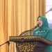 Ketua TP PKK Provinsi Jambi Hj. Hesti Haris menghadiri peringatan HKG PKK ke-53 di Ev Garden, Kota Jambi, Selasa (25/11/2025). (Dok. Erit - Kominfo)