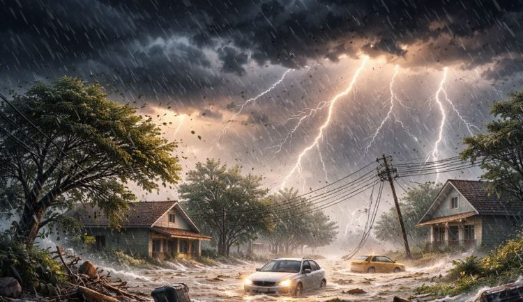 Ilustrasi cuaca ekstrem (Dok,. AI)