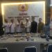 Pengurus KONI Provinsi Lampung dan KONI Provinsi Jambi berfoto bersama usai pertemuan koordinasi di Kantor KONI Provinsi Jambi. (Dok Stepanus)