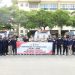 Wakapolda Jambi Brigjen Pol. M. Mustaqim bersama tim kesehatan Biddokkes Polda Jambi sebelum pemberangkatan untuk membantu penanganan korban bencana di Provinsi Aceh, Kamis (4/12/2025) .(Dok. Nahar)