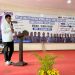Ketua SMSI Provinsi Jambi Muhtadi Putra Nusa memberikan sambutan usai melantik Pengurus SMSI Kabupaten Kerinci–Kota Sungai Penuh Periode 2025–2028 di Gedung Nasional Kota Sungai Penuh, Sabtu (13/12/2025). (Dok. SMSI)