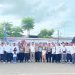 Ditlantas Polda Jambi bersama komunitas Jambi Max Owners (JMO) berfoto bersama pada kegiatan Polantas Menyapa dalam rangka peringatan HUT ke-10 JMO di Komplek JBC, Kota Jambi, Sabtu (13/12/2025). (Dok.Nahar)
